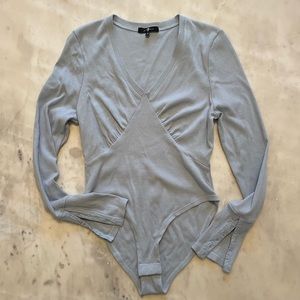 7 For All Mankind Ribbed Long Sleeve Bodysuit Medium